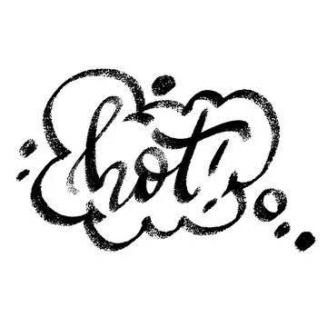 Hot word speech bubble icon symbol. Web design. Sticker design. Hand drawn .. Stock Illustration