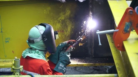 Hot work industrial activities. Stock Footage 95777364