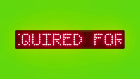 HOT WORK PERMIT REQUIRED FOR ANY WELDING OR CUTTING Scrolling Red Dot Matrix LED Stock Footage 317365530