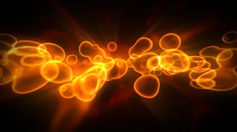 Hot yellow, orange, red morphing bubbles organic background. Loop. Stock Footage 44559850