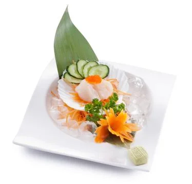 Hotate sashimi Stock Photos