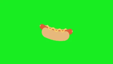 Hotdog animation on green background 库存影片 332997109