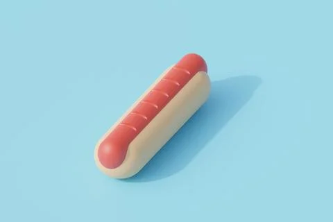 Hotdog single isolated object. 3d render illustration イラスト素材