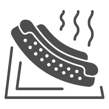 Hotdog solid icon, picnic concept, Hot dog sign on white background, American イラスト素材