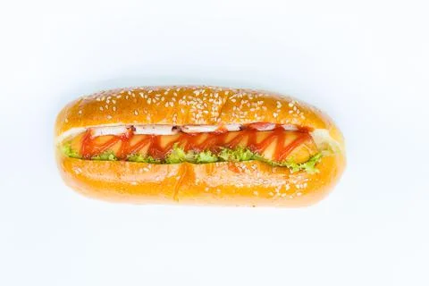 Hotdog on white background Stock Photos