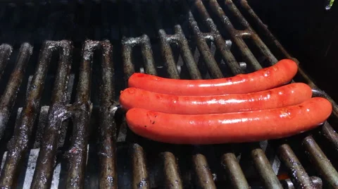 Hotdogs on the grill Stock Footage 67018119