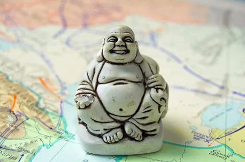 Hotei on the map Stock Photos
