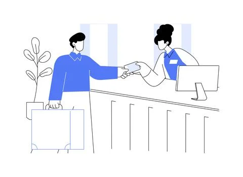 Hotel accommodation abstract concept vector illustration. Stock Illustration