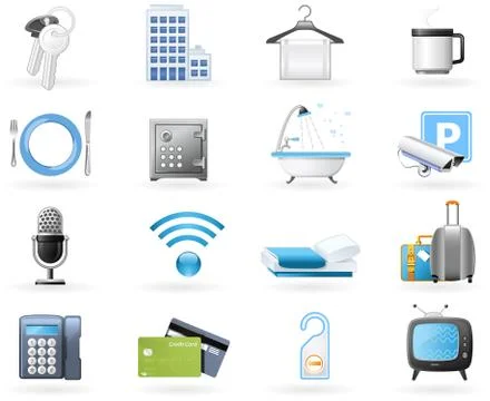 Hotel accommodation amenities Stock-Illustration