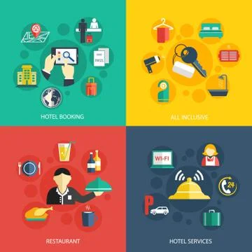 Hotel accommodation services concept Stock Illustration