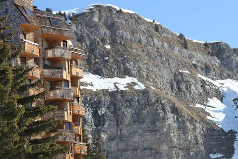Hotel in the alps Stock Photos
