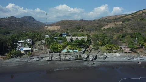 Hotel and Beach in El Salvador Stock Footage