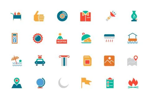 Hotel and Restaurant Vector Set Stock Illustration