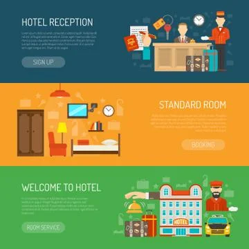 Hotel banner set Stockillustratie