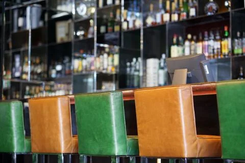 Hotel bar interior Stock Photos