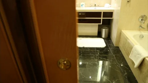 Hotel Bathroom mirror Stock Footage 126892144
