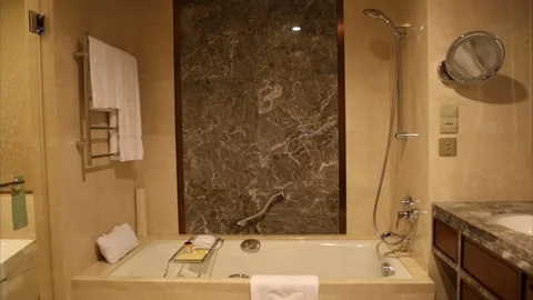 Hotel Bathtub Stock Footage 126892175
