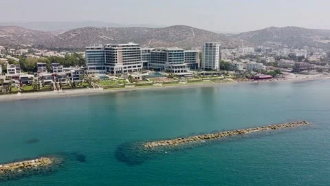 Hotel on the beach in Cyprus Video stock 134832392