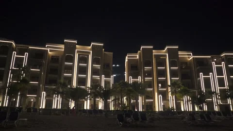 Hotel with a beach on the ocean, general plan Stock Footage 151342248