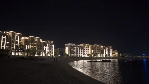 Hotel with a beach on the ocean, general plan Video stock 151342913