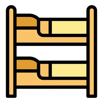 Hotel bed icon vector flat Stock Illustration