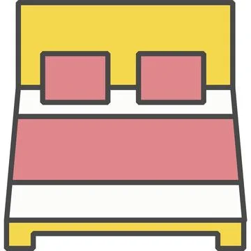 Hotel bed vector icon isolated Stock Illustration