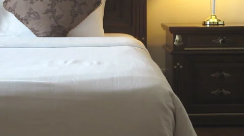 Hotel bedroom interior Stock Footage 55676393