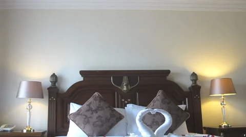 Hotel bedroom interior Stock Footage 55676829