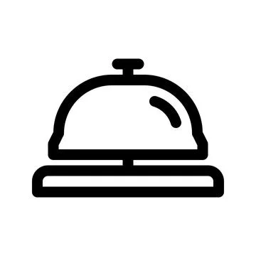 Hotel bell line icon. Vector graphics Stock Illustration