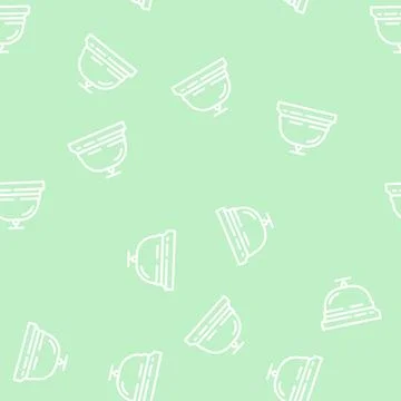 Hotel bell line vector seamless pattern Stock Illustration