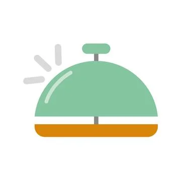 Hotel bell thin line icon, travel and hotel, reception sign vector graphics Stock Illustration