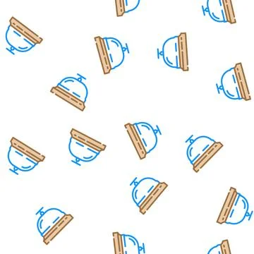 Hotel bell vector seamless pattern Stock Illustration
