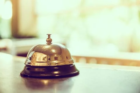 Hotel bell - vintage filter Stock Photos