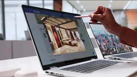 Hotel Booking Website On Laptop Computer Stock Footage 328407148