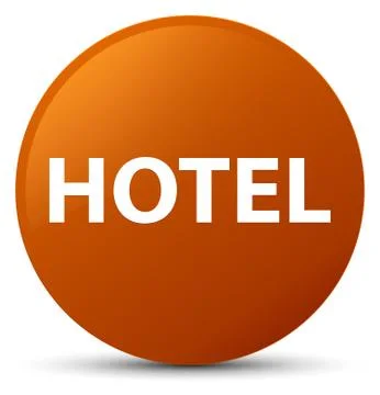 Hotel brown round button Stock Illustration