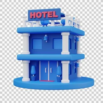 Hotel Building 3D render icon Stock Illustration