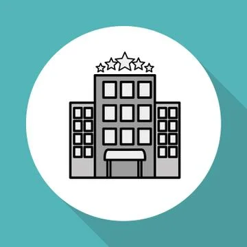 Hotel building design, vector illustration Ilustración de archivo