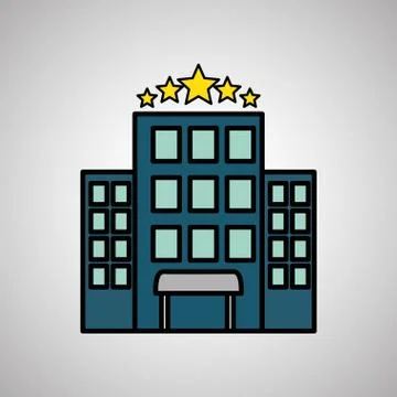 Hotel building design, vector illustration Ilustración de archivo