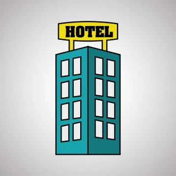Hotel building design, vector illustration Ilustración de archivo