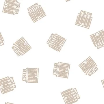 Hotel building glyph seamless pattern Ilustración de archivo