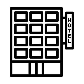 Hotel Building Icon Ilustración de archivo