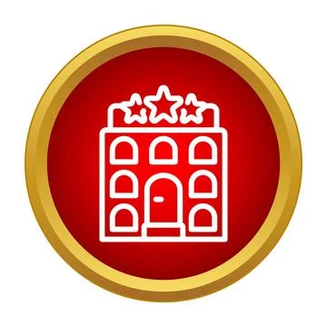 Hotel building icon representing five star luxury travel Ilustración de archivo