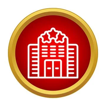 Hotel building icon representing three star rating Stock Illustration