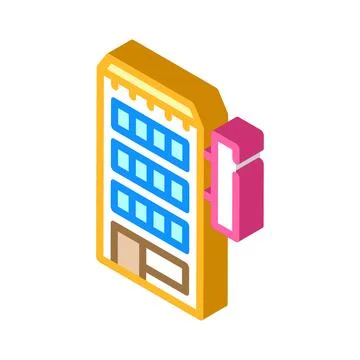 Hotel building isometric icon vector color illustration Ilustración de archivo