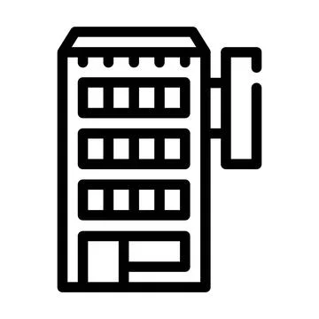 Hotel building line icon vector black illustration Ilustración de archivo