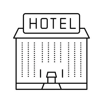 Hotel building line icon vector illustration Ilustración de archivo
