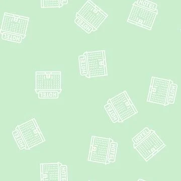 Hotel building line seamless pattern Stock Illustration