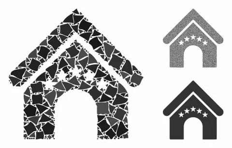 Hotel building Mosaic Icon of Humpy Parts Ilustración de archivo