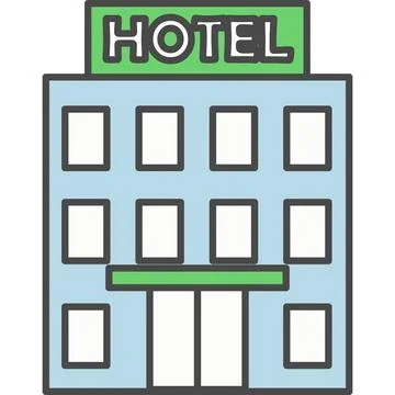 Hotel building vector icon isolated Stock Illustration