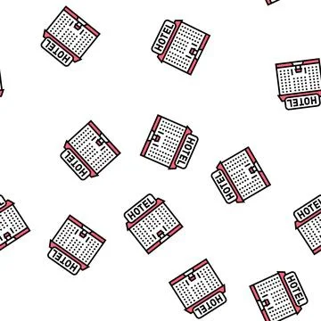 Hotel building vector seamless pattern Ilustración de archivo